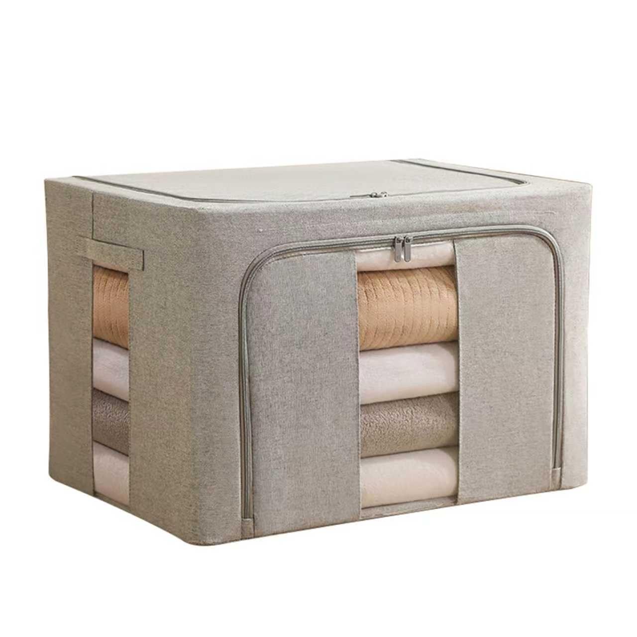 High Pure Cotton, Foldable Storage Bin with Lid, Inner Waterproof Film, Thick...