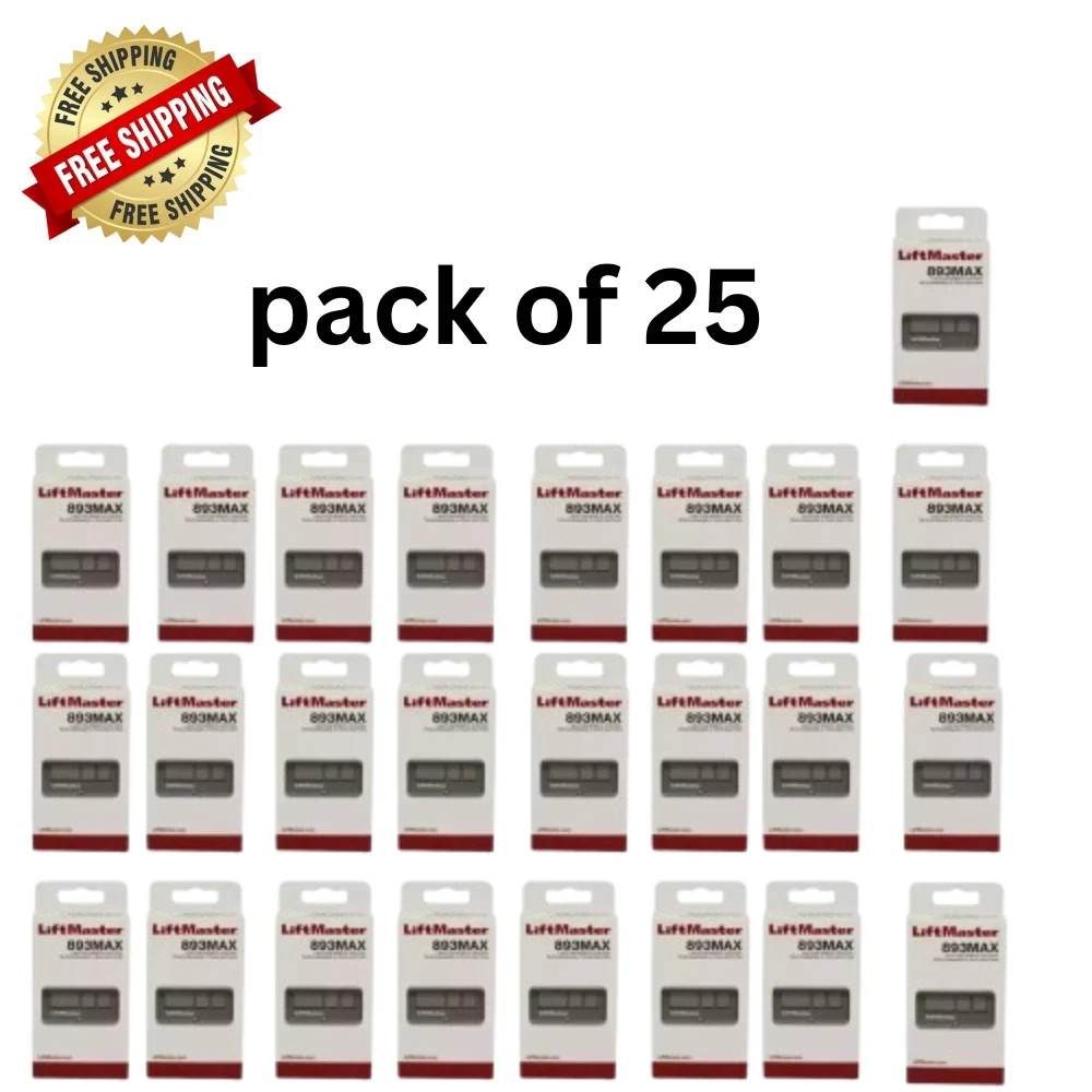LiftMaster 893MAX 3-Button Garage Door Opener Remote OEM Genuine Pack of 25