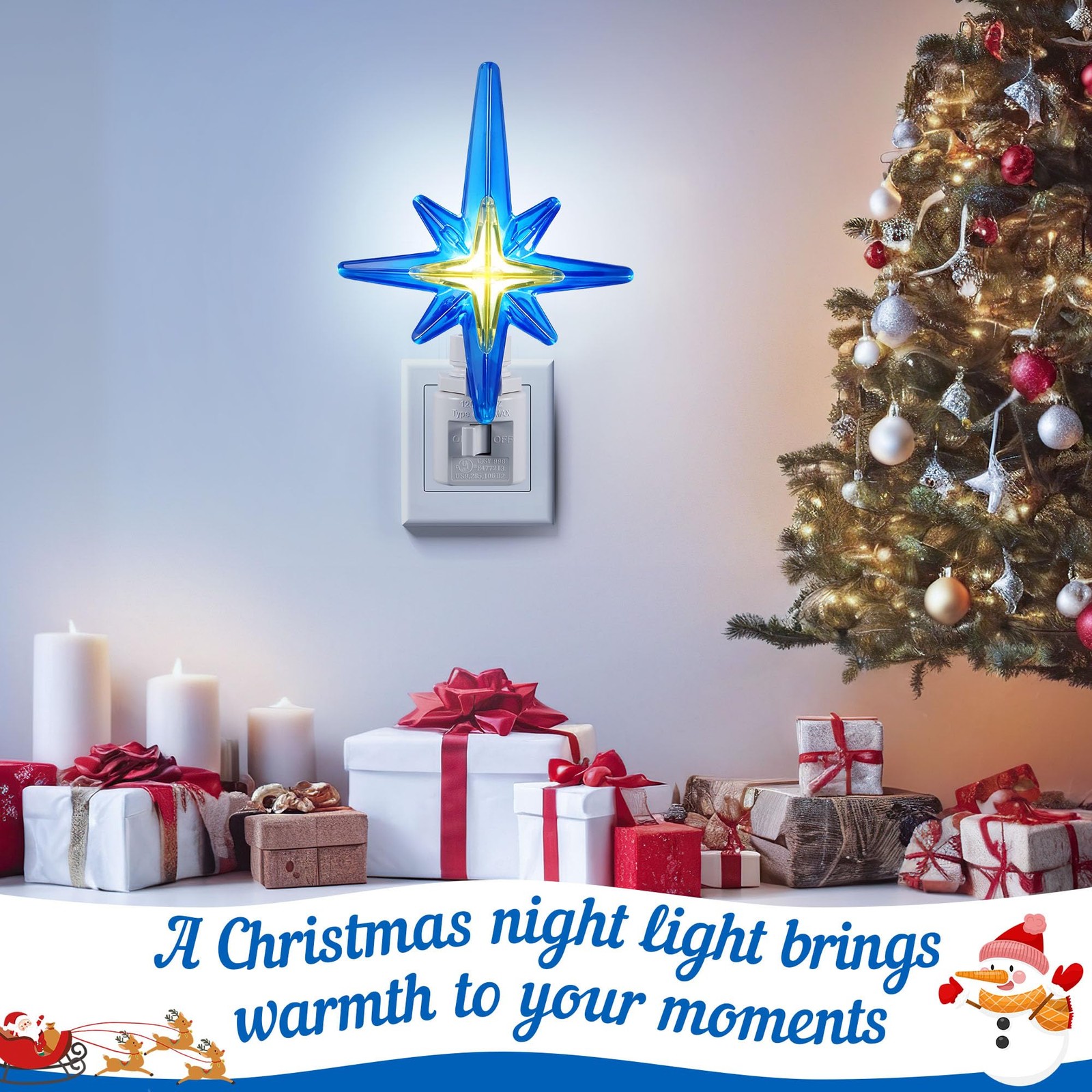 Christmas Decorations Bethlehem Star Light, blue, White