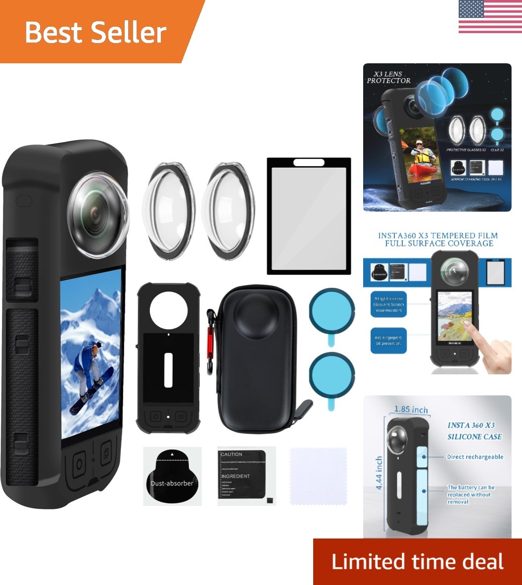 Insta360 X3 Ultimate Protection Bundle: Silicone Case, Screen Protectors & More