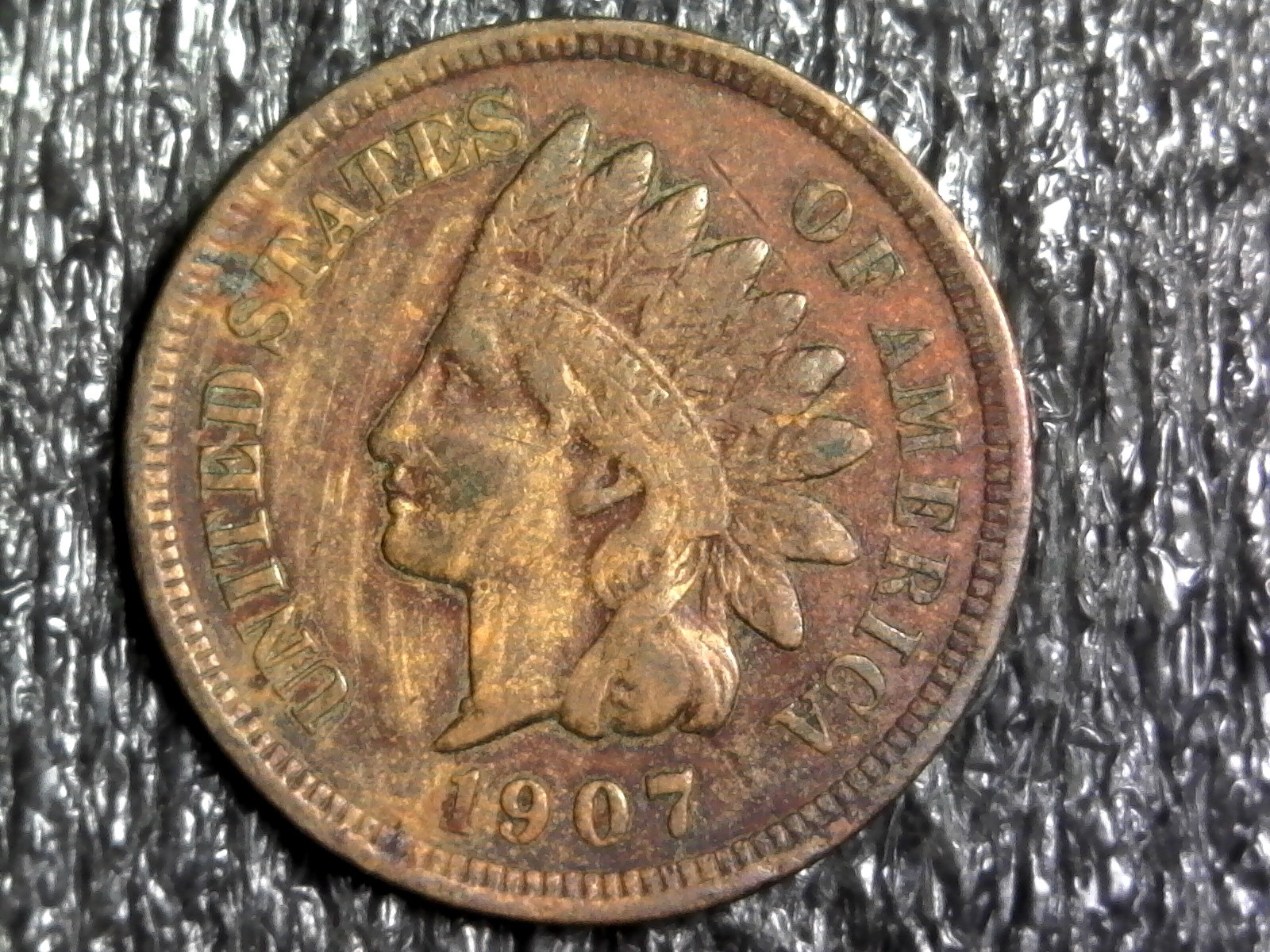 1907 Indian Head Penny, Cent Coin (z1110)