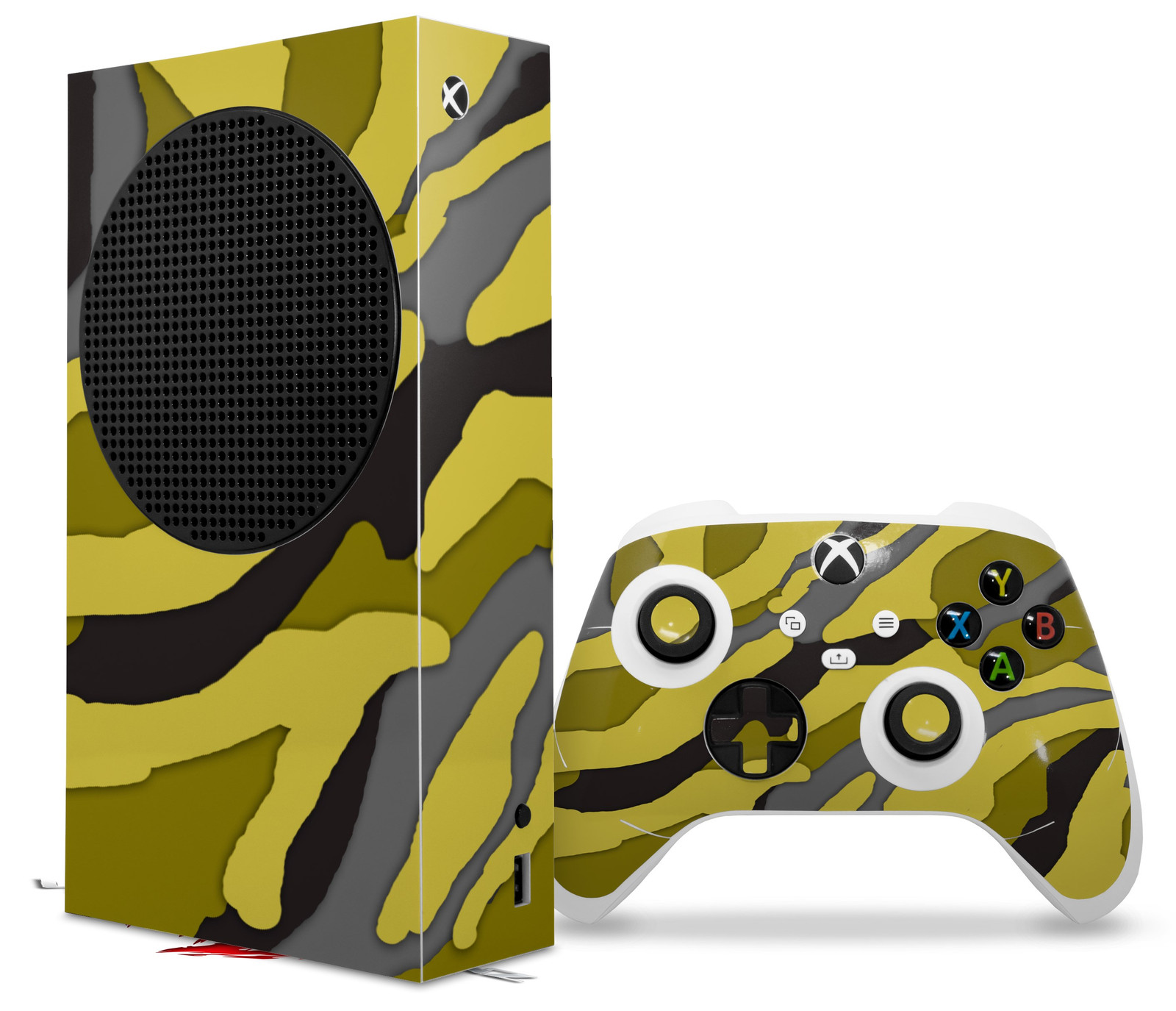 Skin Wrap for XBOX Series S Console Controller Camouflage Yellow
