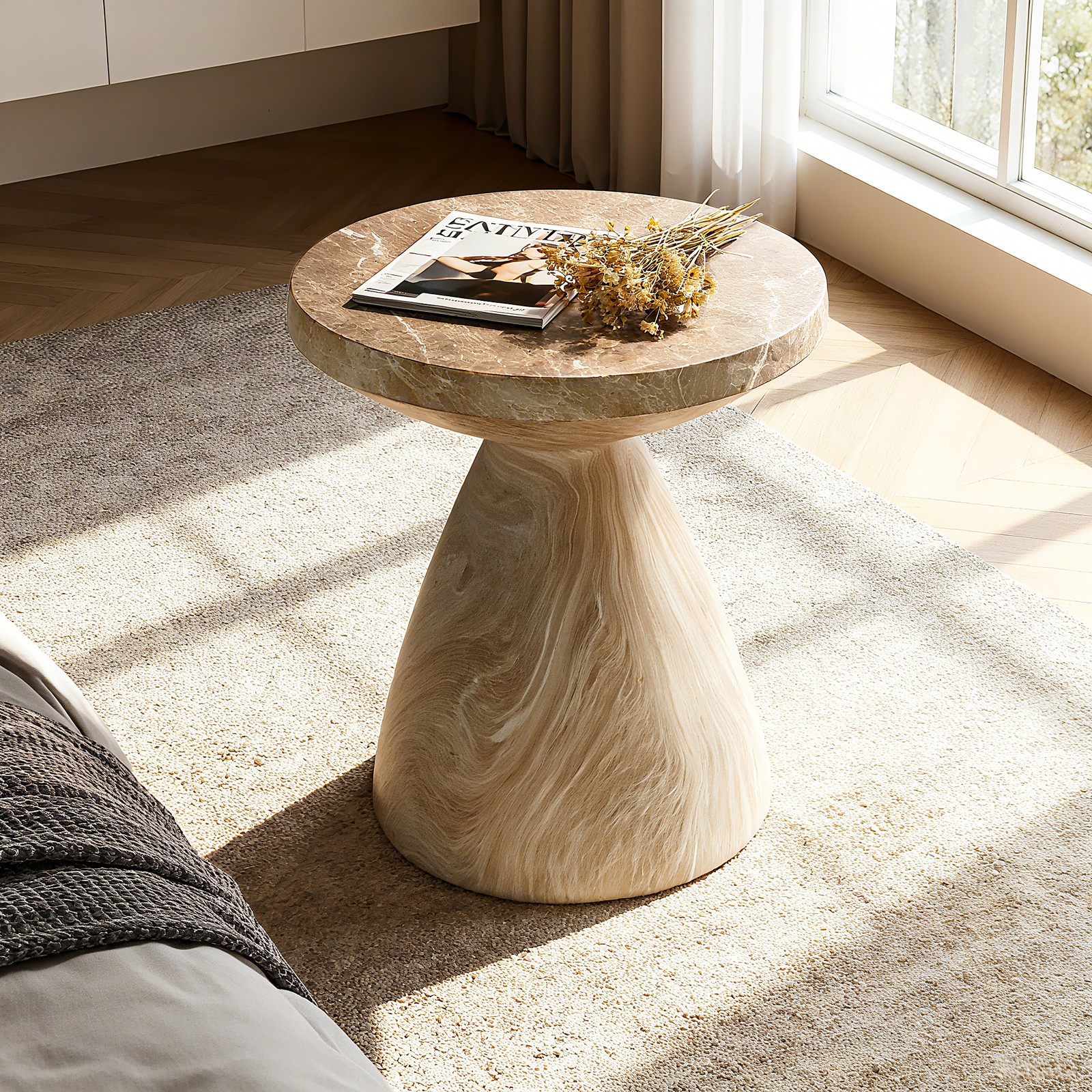Cement Outdoor End Tables Indoor and Outdoor for Patio Garden Accent Table NEW
