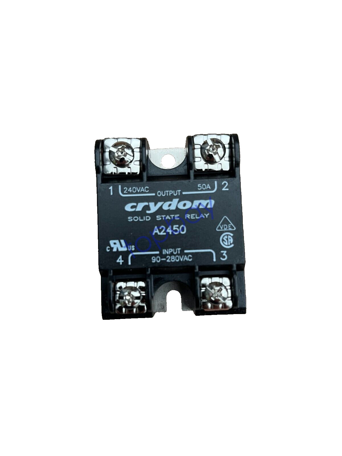 Crydom A2450 solid state relay 90-280 volt input panel mount 240 volt output 50A