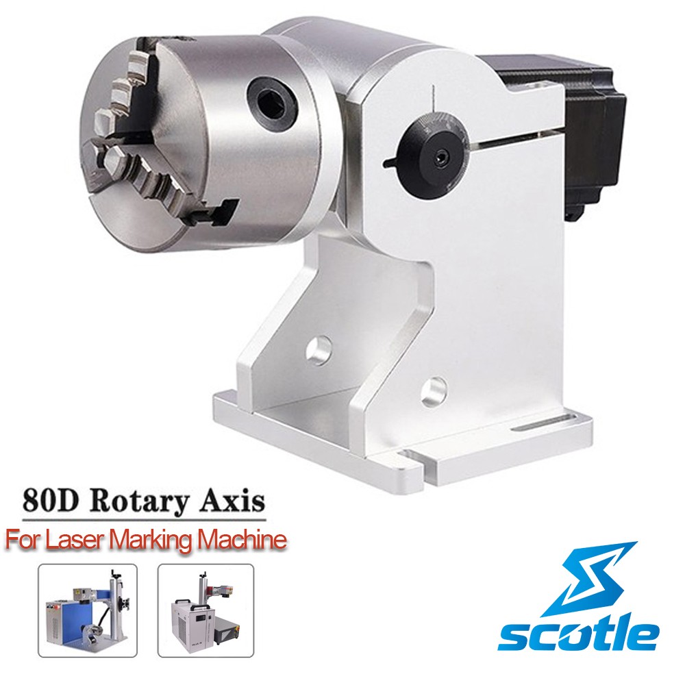 80D Rotary Axis 3Jaw Rotary Accessory For Fiber Laser Engraving Marking Machine
