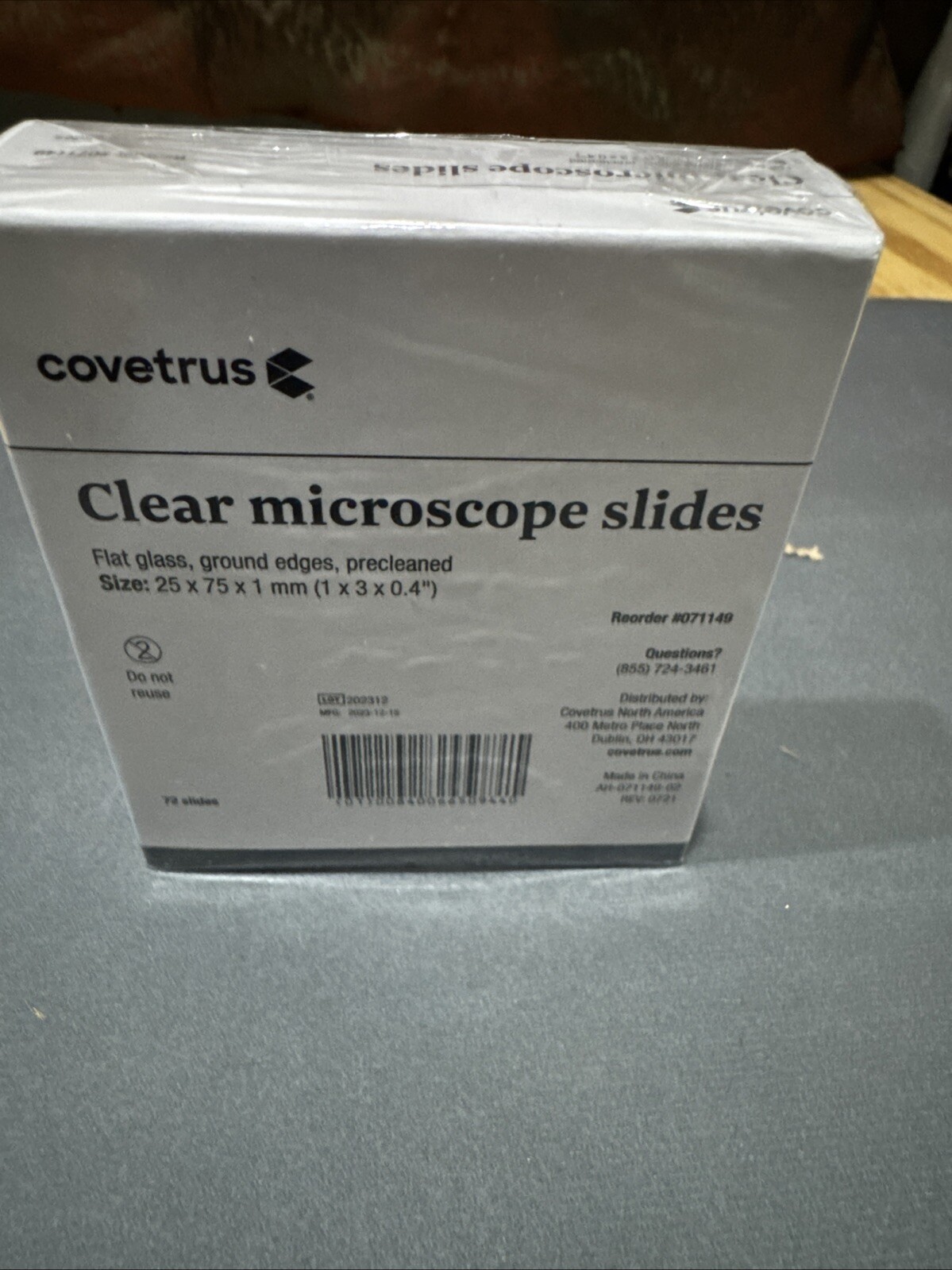 (72-Pk) Covetrus Microscope Slides Clear 25 x 75 x 1mm 071149 (package Of 2)