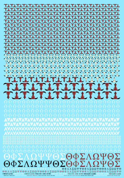 A4 - Cretan Red Bull Heads Mino Mega Transfer Sheet