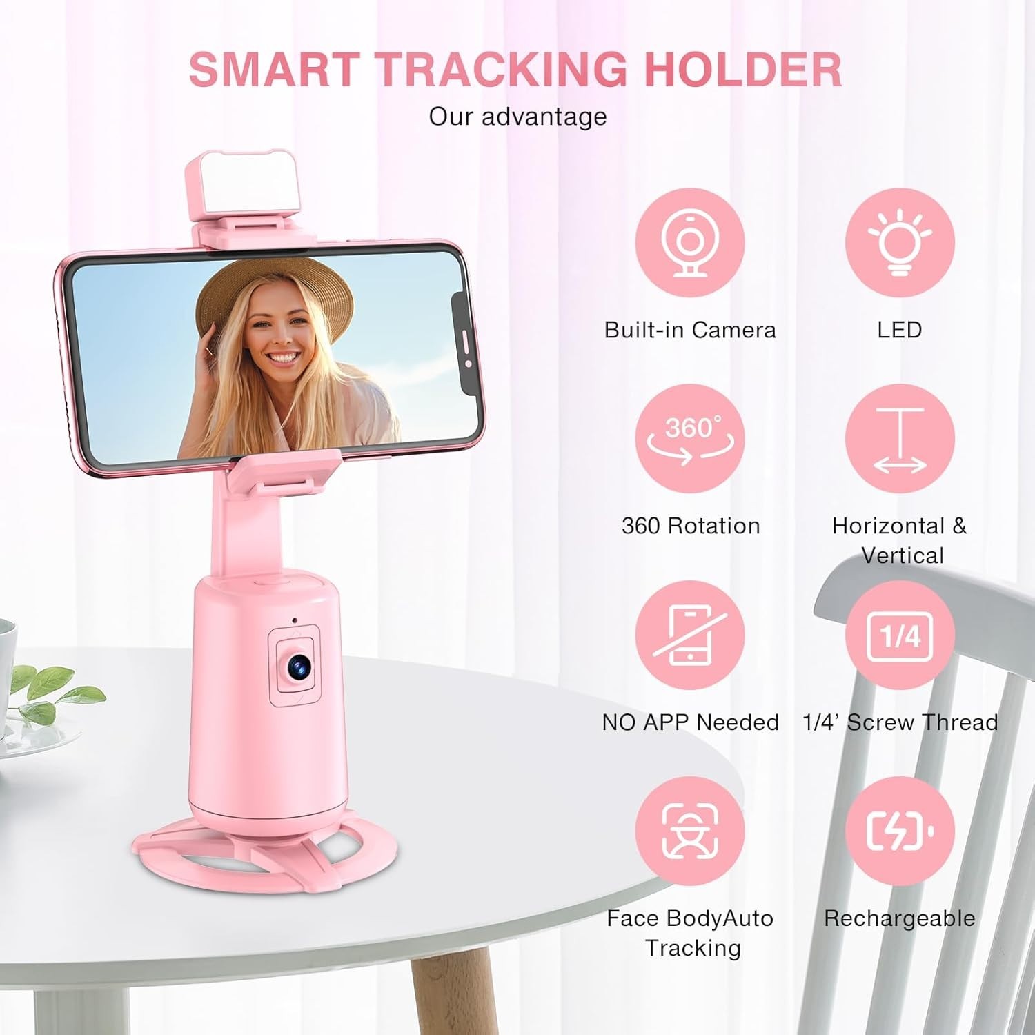 360° Auto Face Tracking Tripod: Gesture Control & Remote for Effortless Vlogging