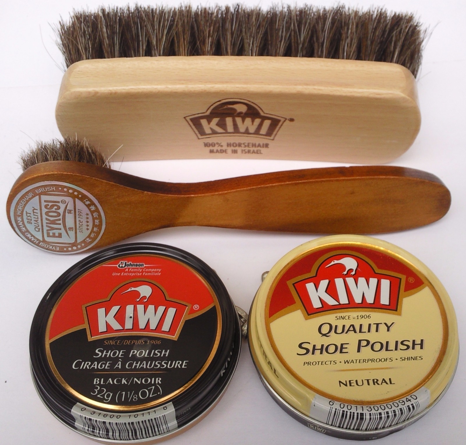 KIWI BLACK NEUTRAL  SHOE POLISH CREAM KIWI SHINE BRUSH & DAUBER, SELECT: Items