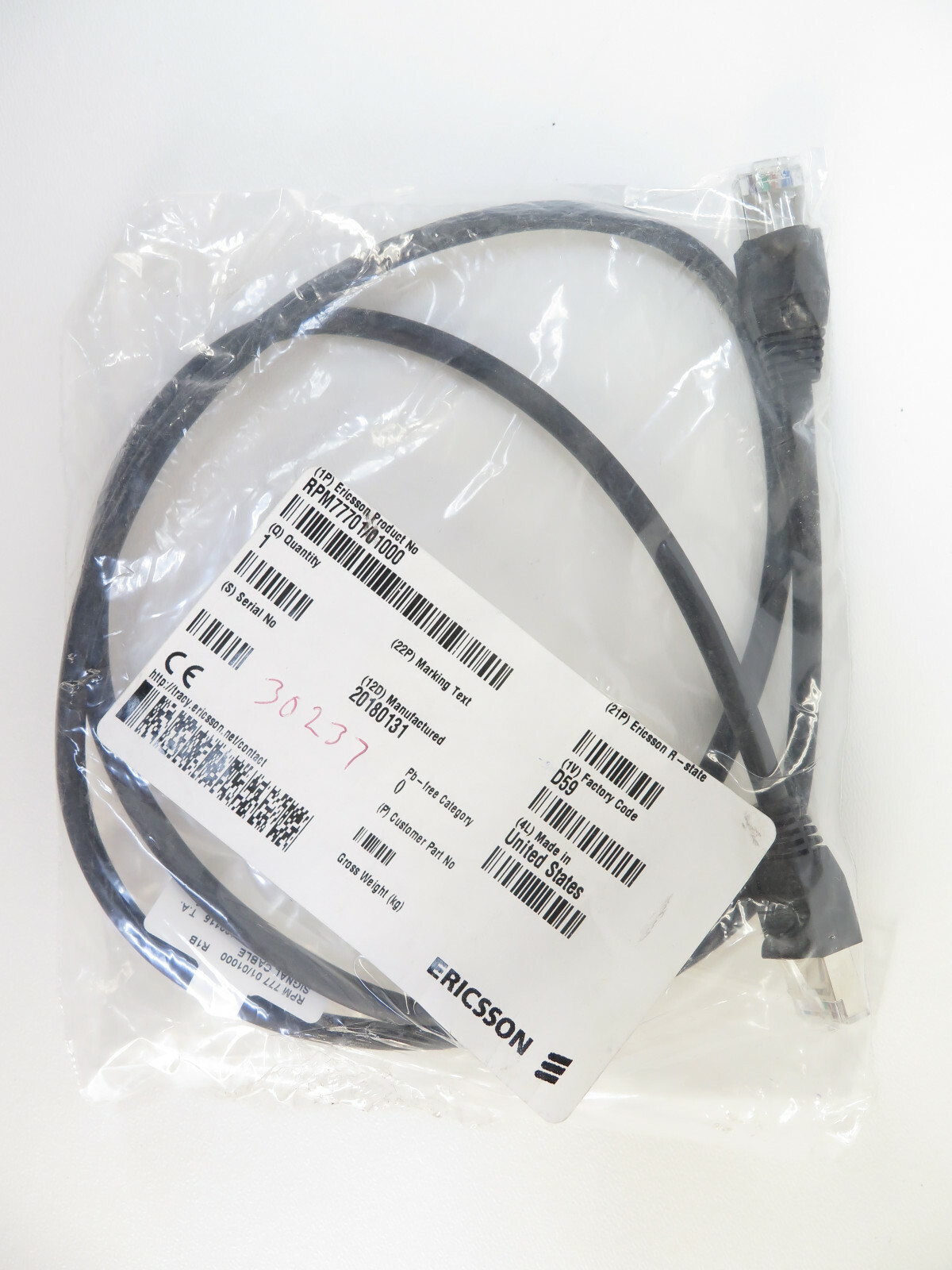 Ericsson 1M Signal Cable - RPM 777 01/01000 / RPM77701/01000
