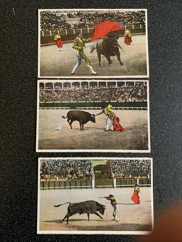 Spain Bullfighting Vintage Postcards x 9
