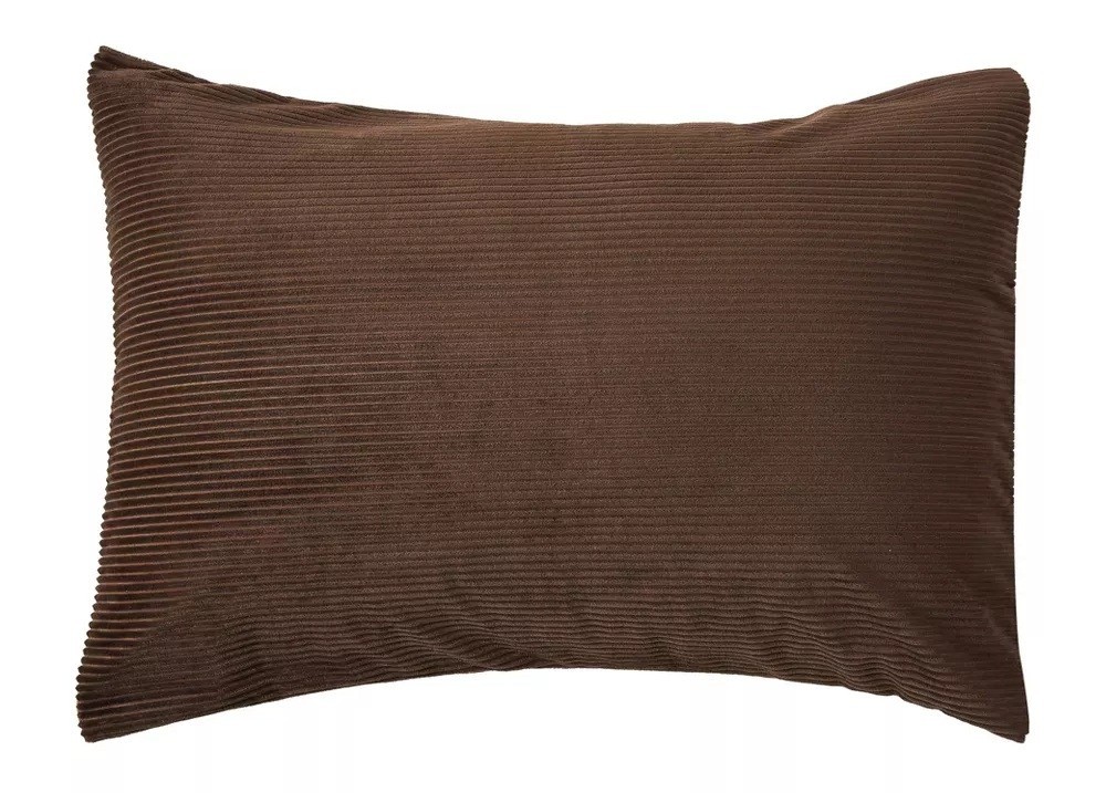 Seek Dark Brown & Orange Super Soft Corduroy Standard Size Pillow Sham NWOT