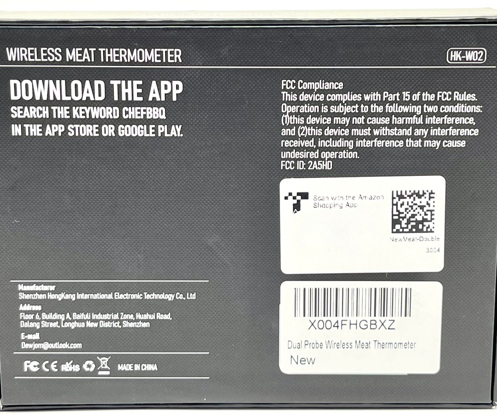 Dew Jom HK-W02 Dual Probe Wireless Meat Thermometer
