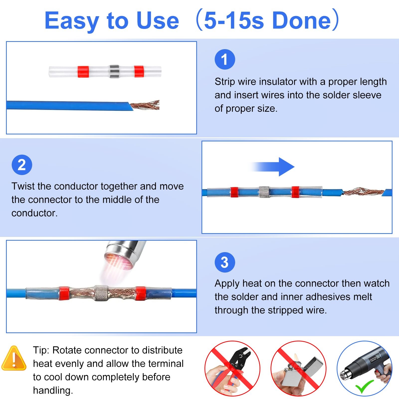 430 PCS Waterproof Solder Stick Seal Sleeve Heat Shrink Butt Wire Connectors