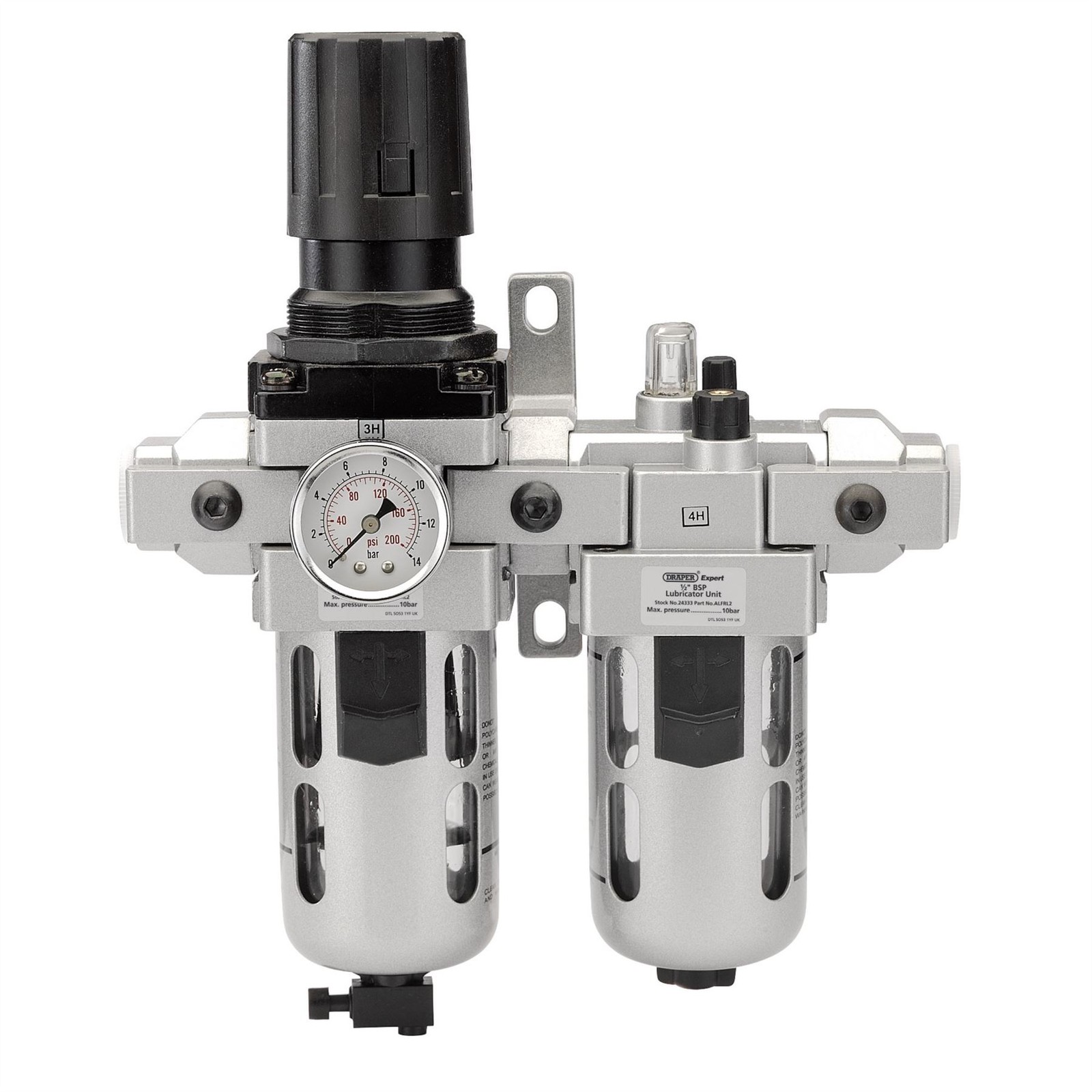 Draper 24333 1/2" BSP Combined Filter/Regulator/Lubricator