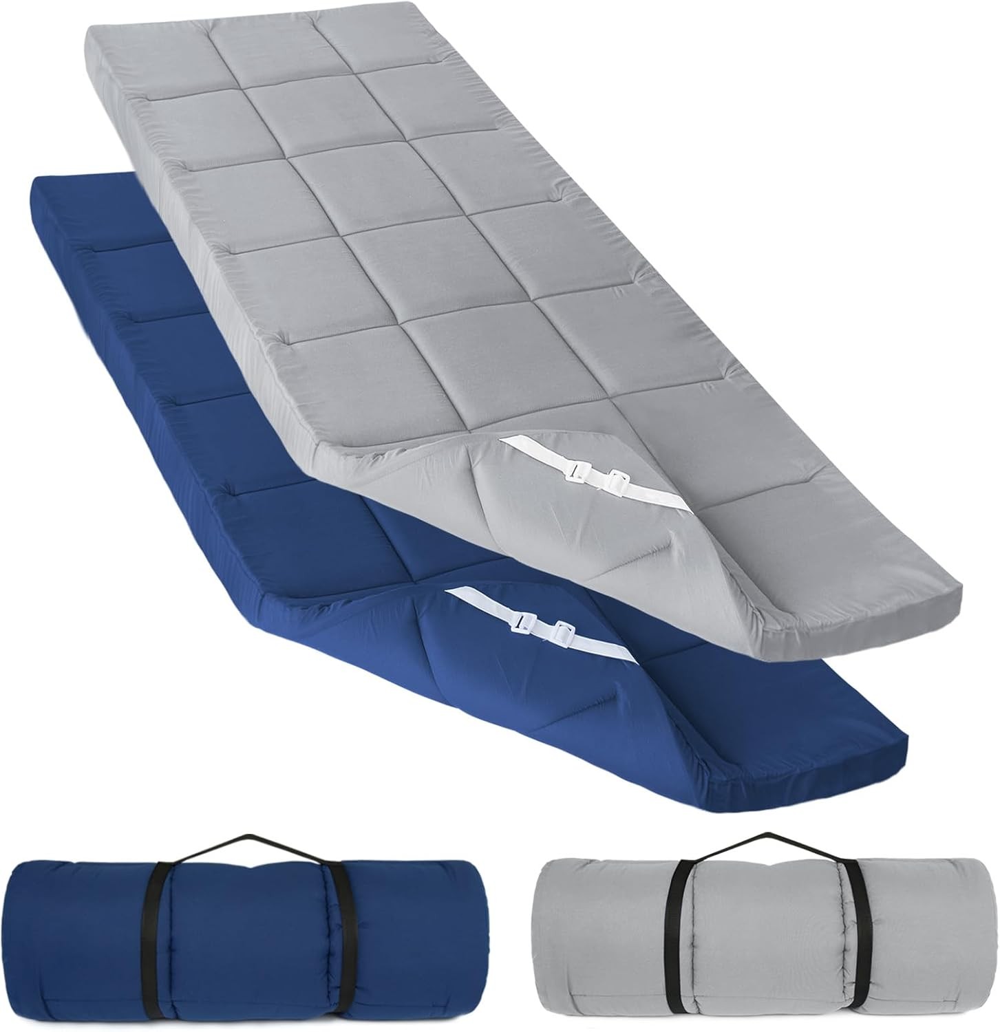 Cot Mattress Topper Improved Thickness Foam Quilted Pads Camping Soft