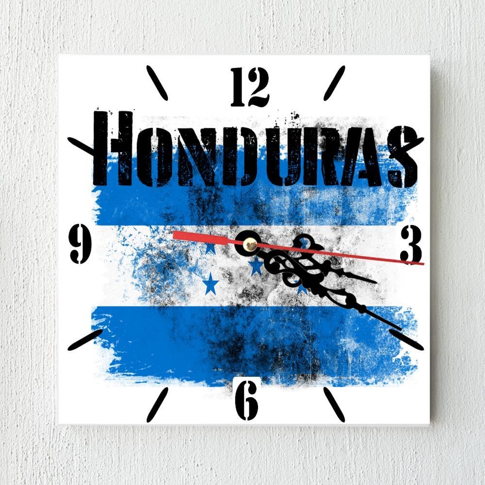 Honduras Flag Wall clock patriots CERAMIC Tile Watch Support Décor