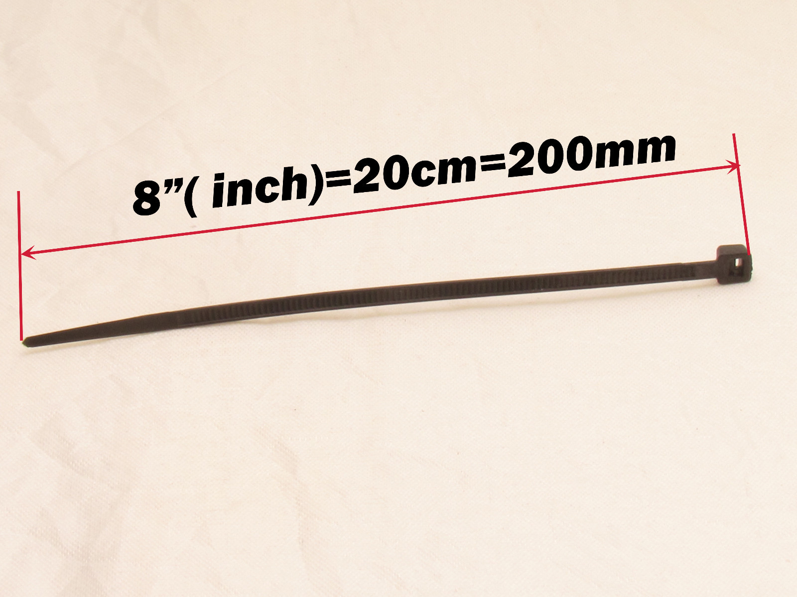 100 X pcs Black 8" Tie Cord Strap 200mm Network Nylon Plastic Cable Wire Zip