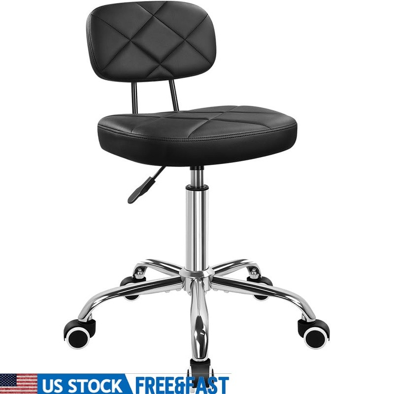 Office Chair W/ Back Adjustable Height Drafting Stool W/ Wheels Home Work New