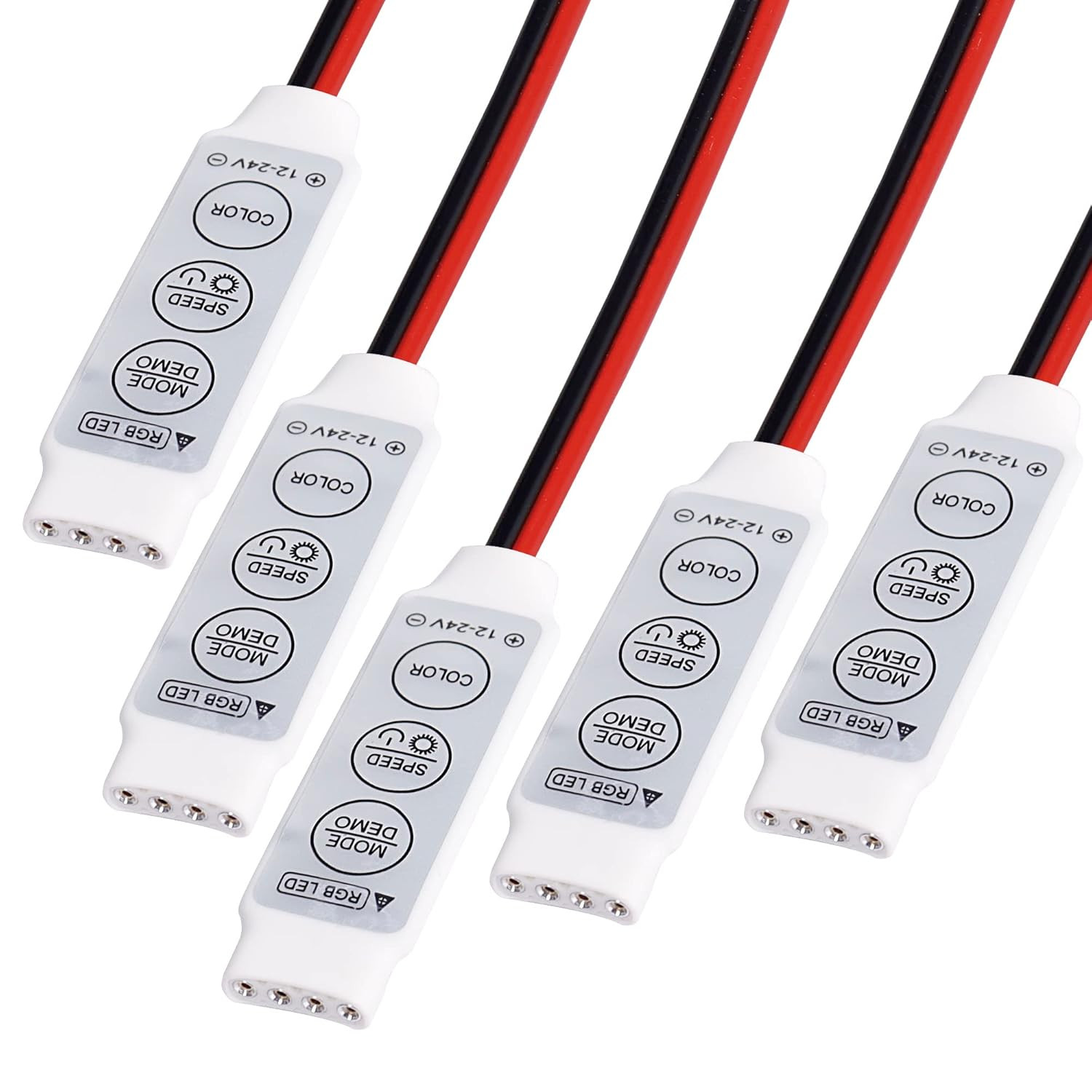 4Pin Mini RGBW LED Dimmer Controller - 12V/24V Strip Light Dimmer with Brightnes