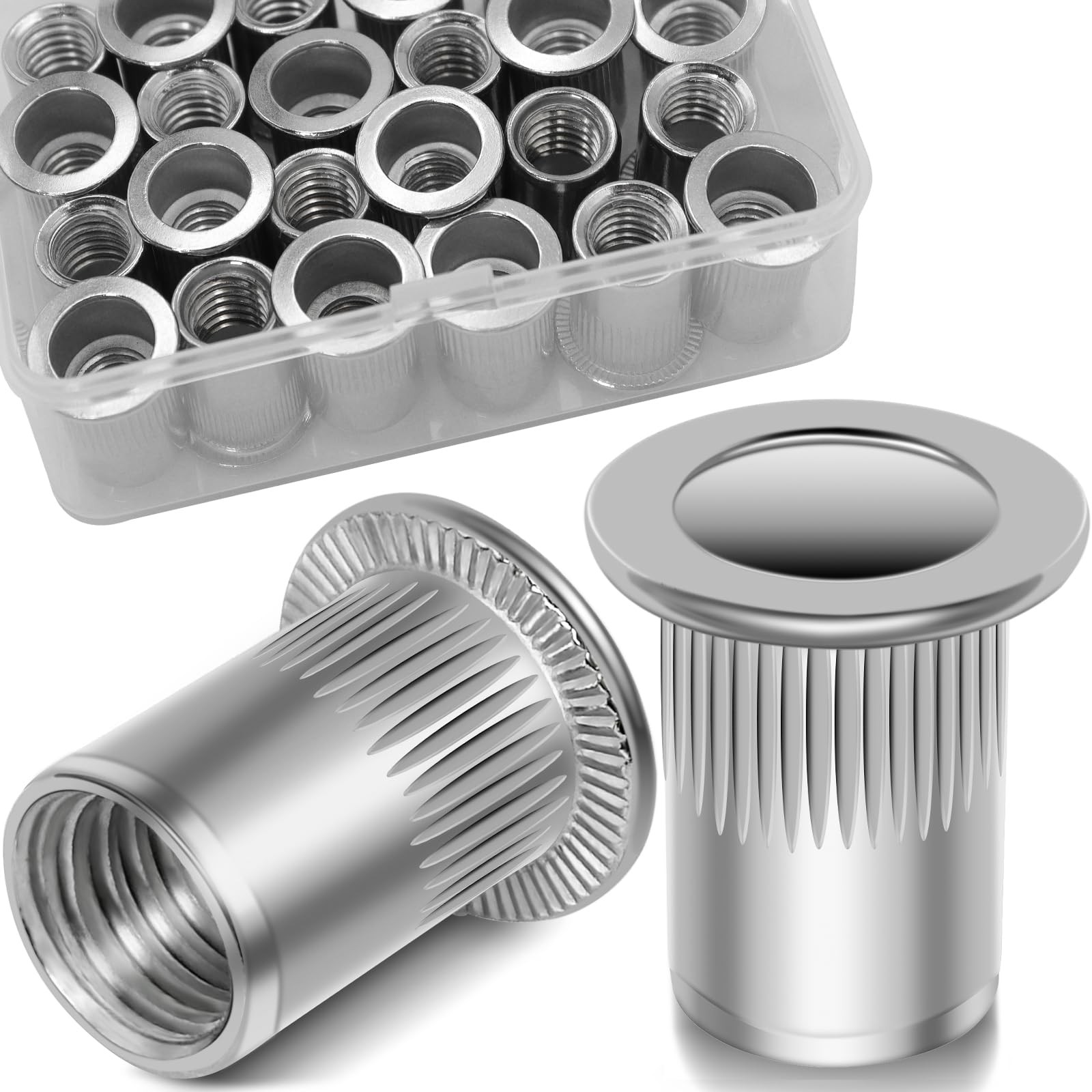 Vifmy 3/8''-16 UNC Rivet Nut, 28Pcs 304 SAE 3/8"-16 - 28 Pcs, Silver