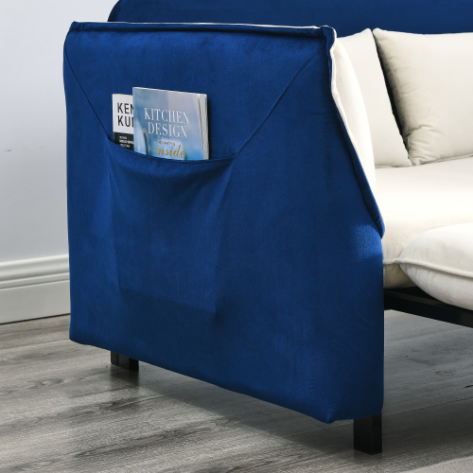57" Adjustable Sofa with Pull Out Bed Velvet Loveseat 2 Seat Love Seat Sofa