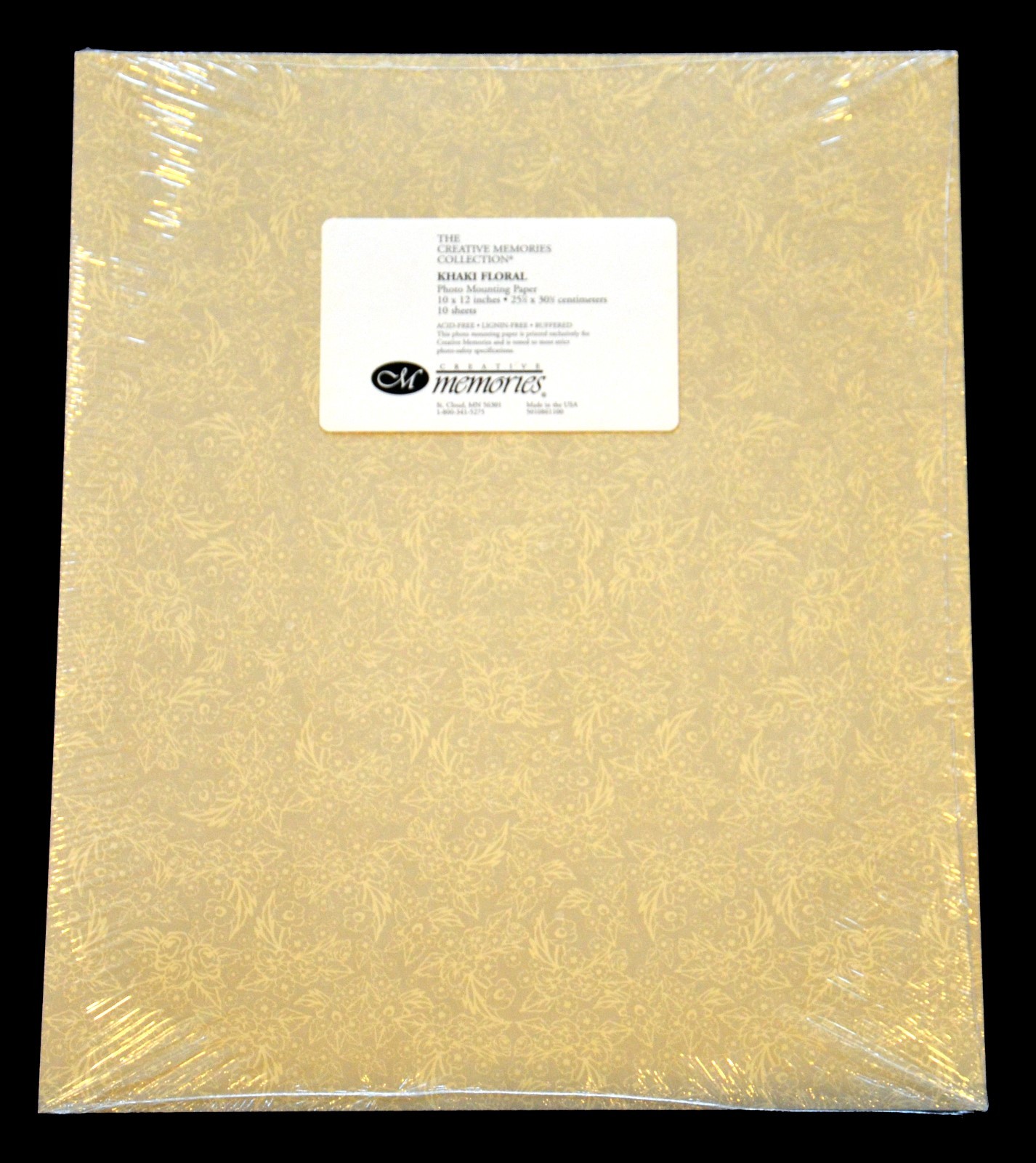 Creative Memories Khaki Floral Photo Mounting Paper