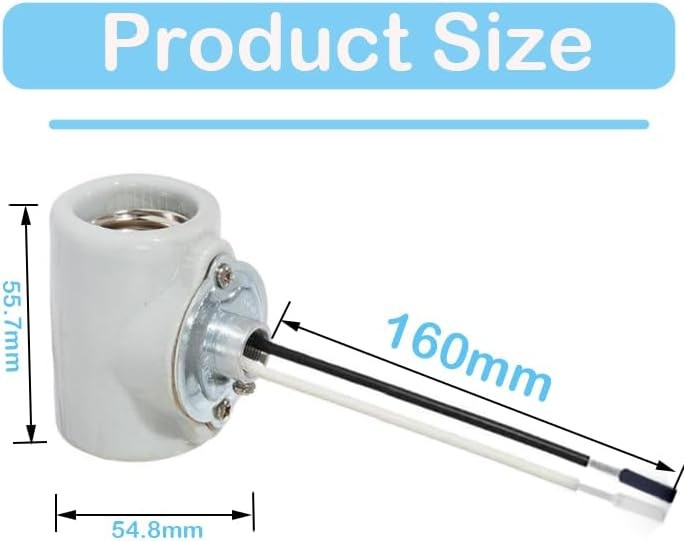 Twin Glazed Porcelain E-26 Socket with Flange Bushing,Porcelain Medium Base E...