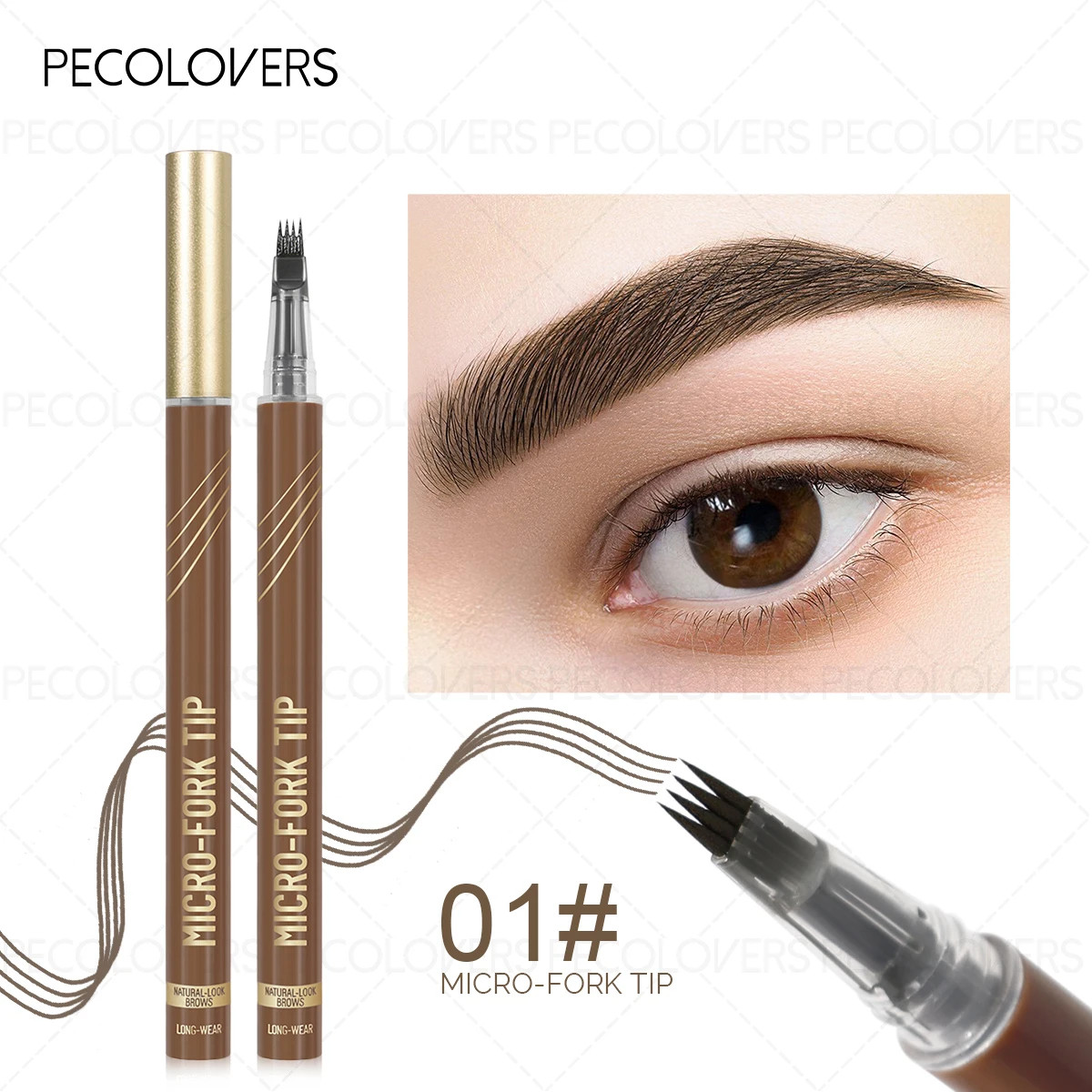 1PC Four-pronged Eyebrow Pencil, Multi-color Options, Fills The Gaps in The Eyeb