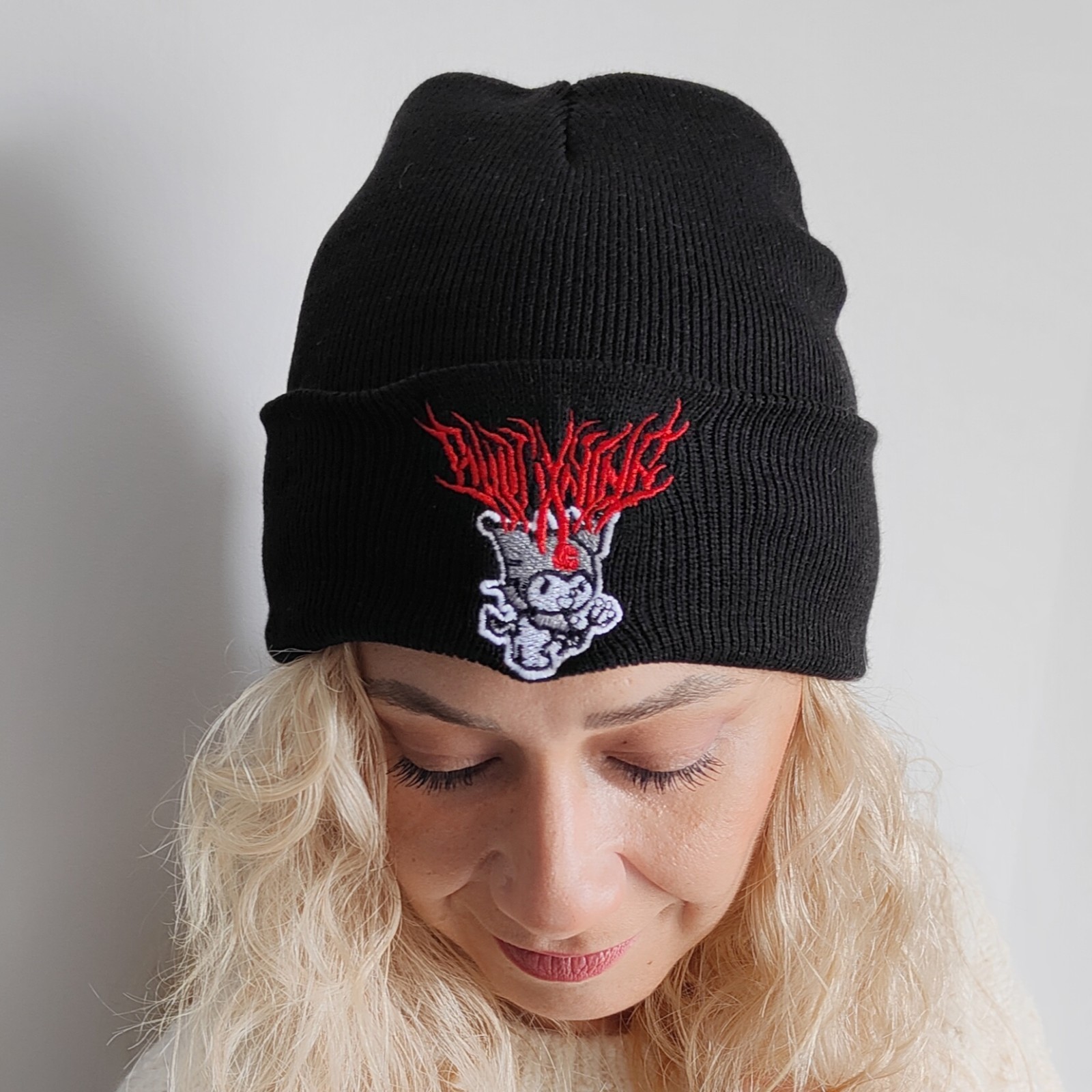 Kuromi Beanie,Anime Embroidery Beanie,Harajuku clothing,Teenage gift,Kawaii