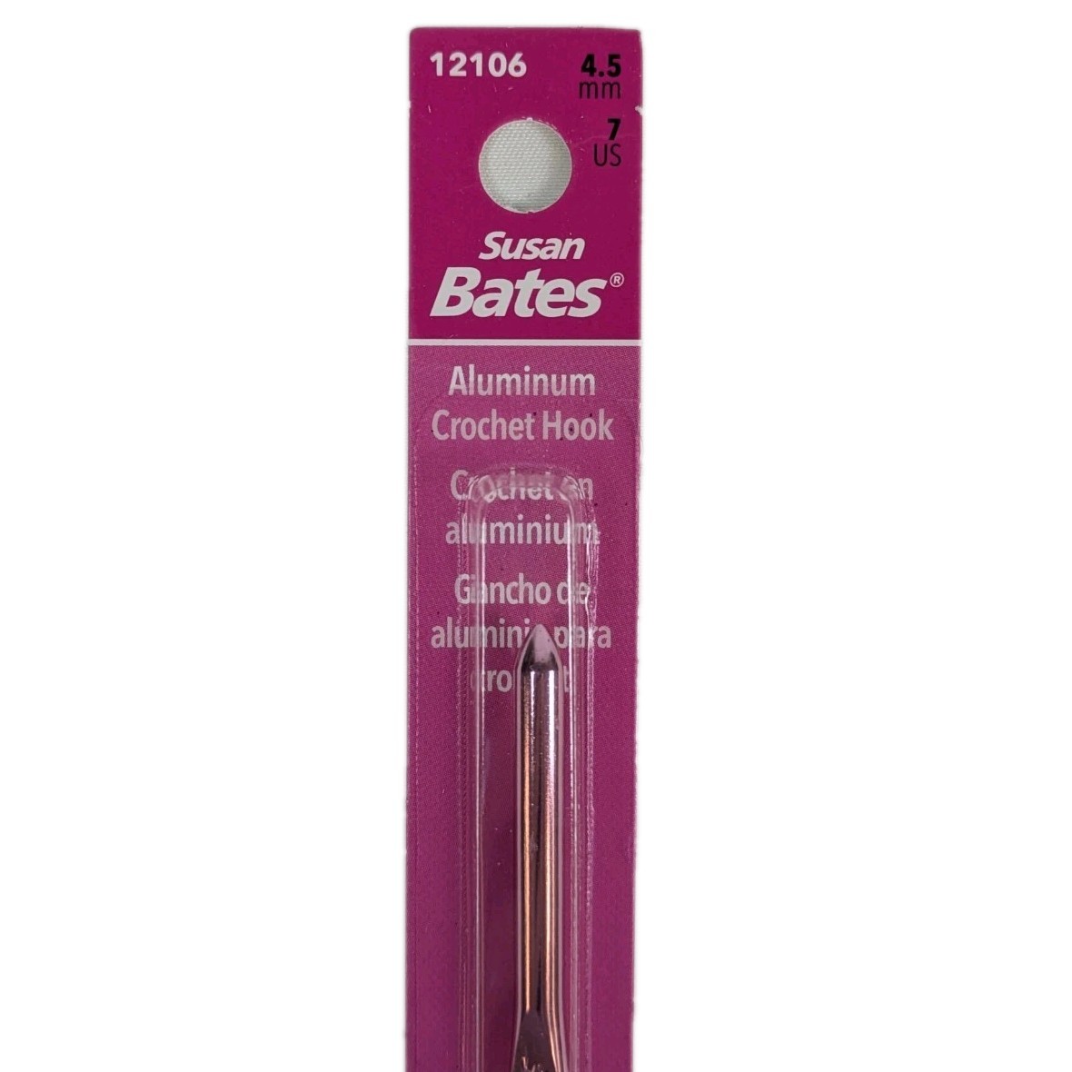 Susan Bates Silvalume Crochet Hook Aluminum US 7 (4.50mm)