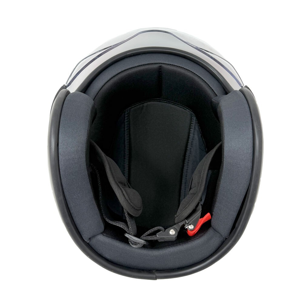 MMG Motorcycle Open Face Helmet Model 37 (Black/Red Graph, Medium)
