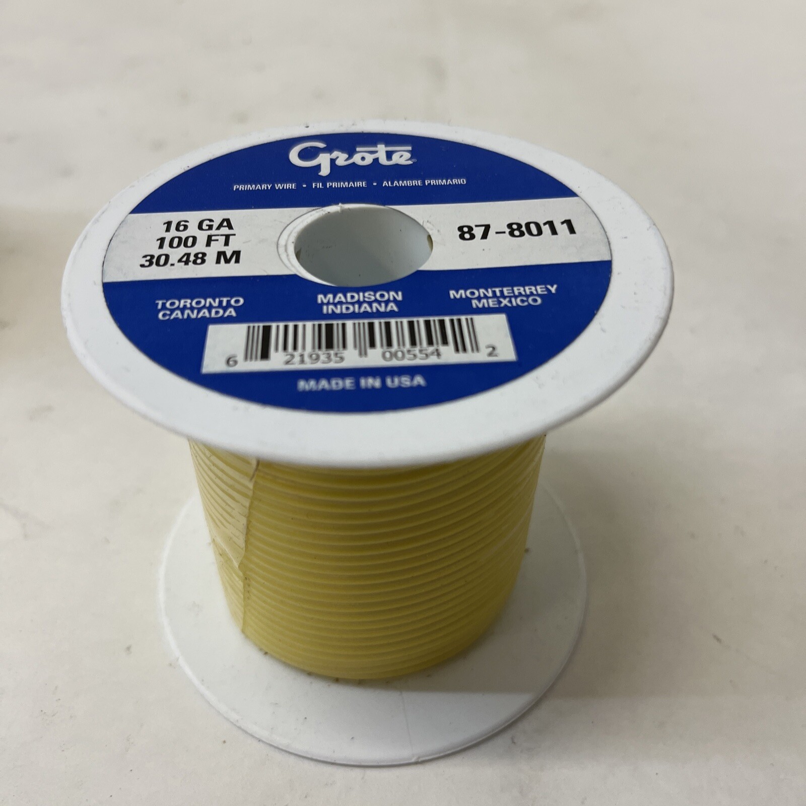 Grote 87-8011 Primary Wire, 16 Gauge, Yellow