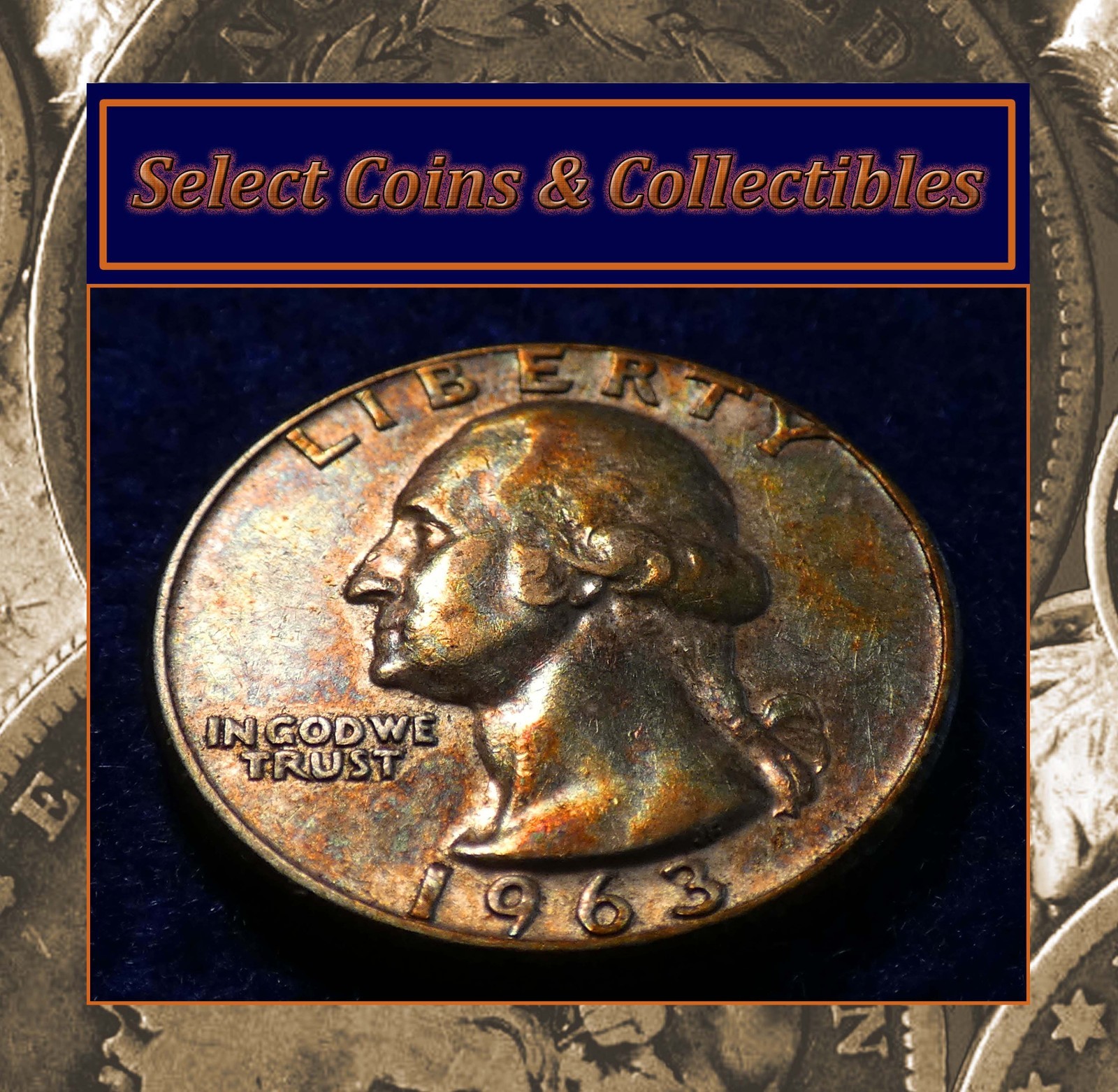 1963 Washington Silver Quarter Color Toning Nice Album Filler! #3533