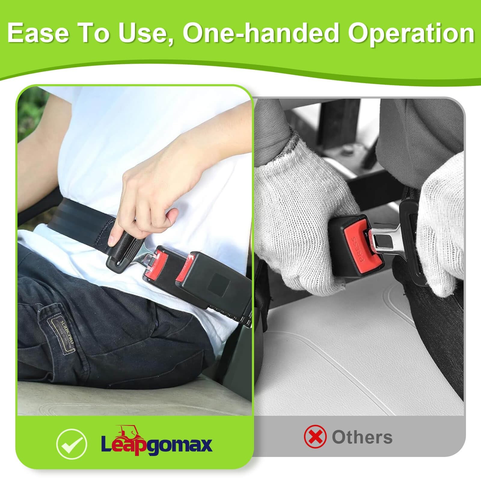 LEAPGOMAX Retractable 61" DOT Seatbelts, Universal 2 Point Adjustable 1 Set