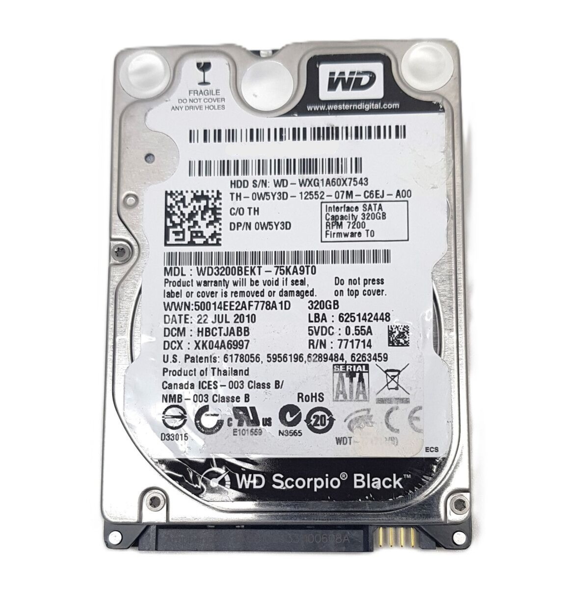 Dell (Western Digital WD3200BEKT-75KA9T0) WD MX-250M 320GB Internal Hard W5Y3D