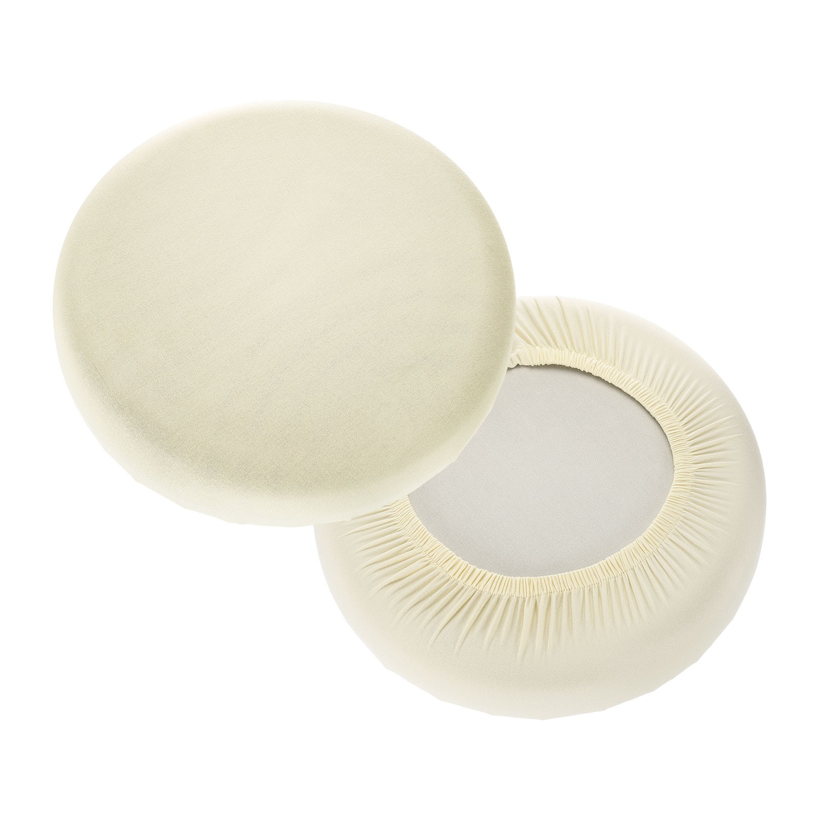 2Pack Stool Covers Round, 11-14 Inch Bar Stool Cover with Elastic, Cream White