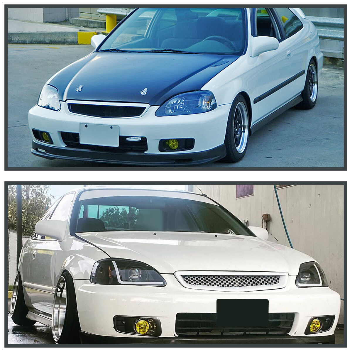 Fits 1999-2000 Honda Civic Si Yellow Bumper Fog Lights Driving Lamps Kit+Switch