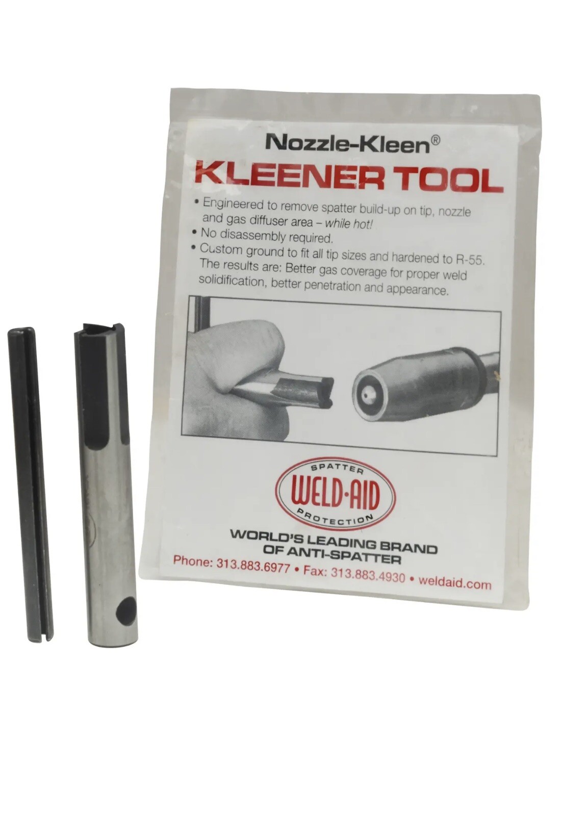 WELD AID Nozzle NK- 1X ,3/8 In,1/4 In Tip Cleaner Nozzle Kleener (No Handle Pin)