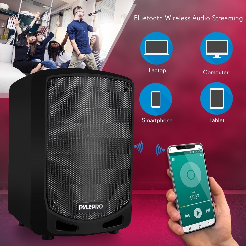 Pyle Compact & Portable Bluetooth PA Speaker - Karaoke Sound System