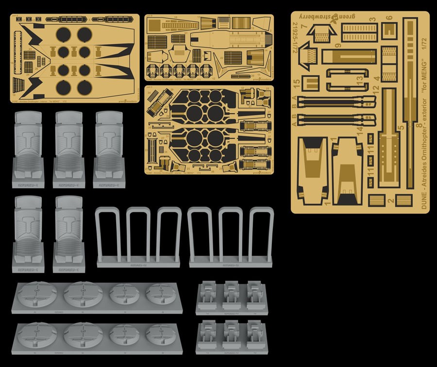 1/72 DUNE Atreides Ornithopter Complete Upgrade set for Meng kit [FruitPACK]
