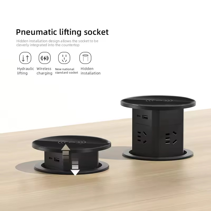 Herepow Hydraulic Lifting Socket USB-C Wireless Charger US Standard Plug Adapter