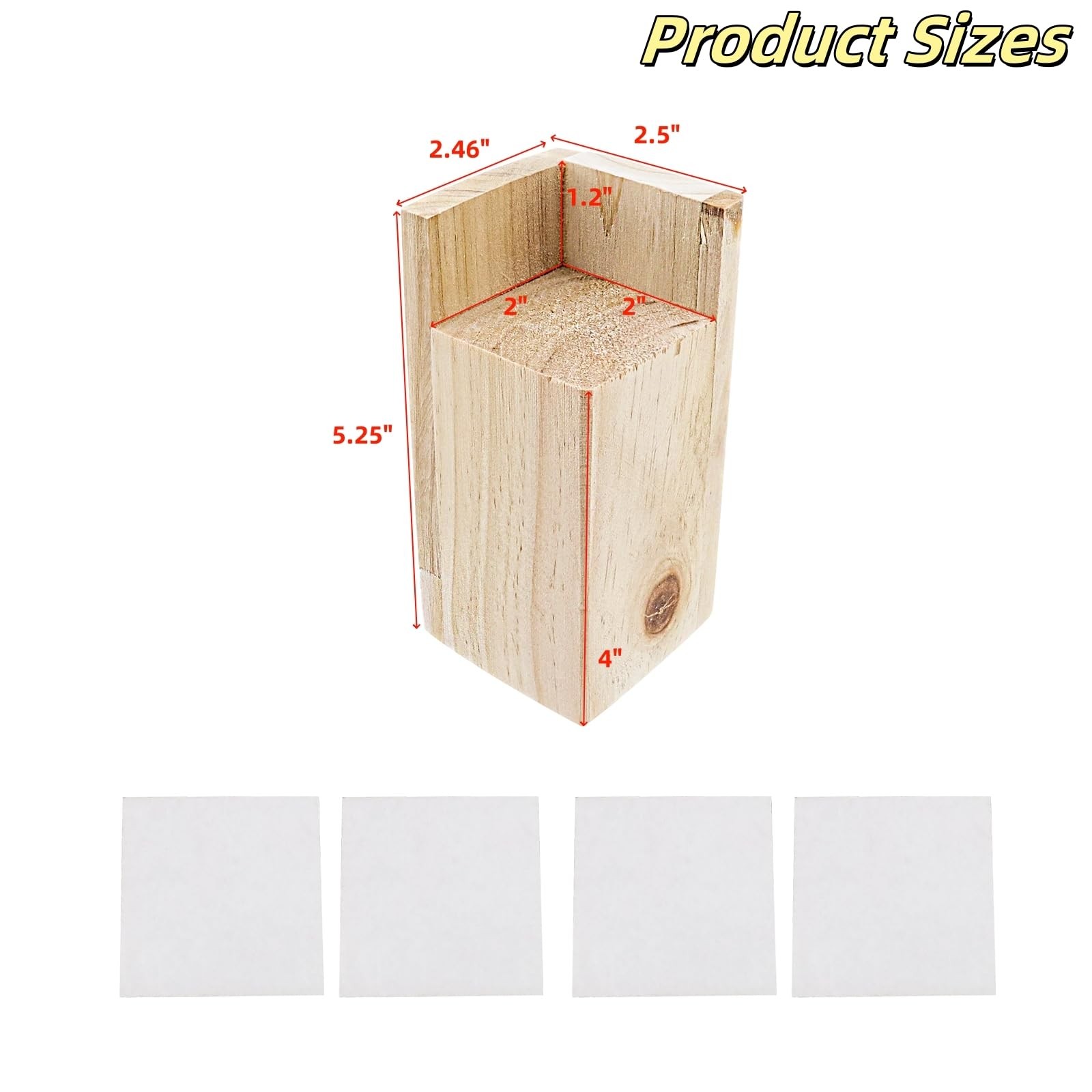 Solid Pine Wood Bed Frame Risers 4Pcs, 4 Inch Rising Height, 880 lbs, L Shape...