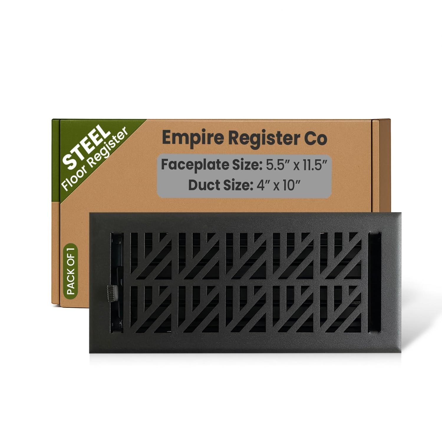 Empire Register Co, Steel Floor Register - 4x10 inch, Abstract Design, Textur...