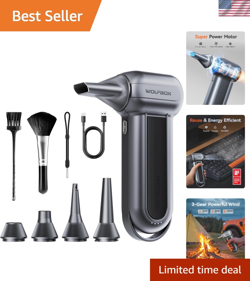 MF100 Electric Air Duster - 150,000 RPM Cordless Blower for All Your Cleaning...