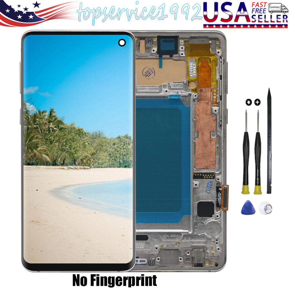 For Samsung S10 G973 TFT LCD Touch Screen Digitizer Silver Display Replacement