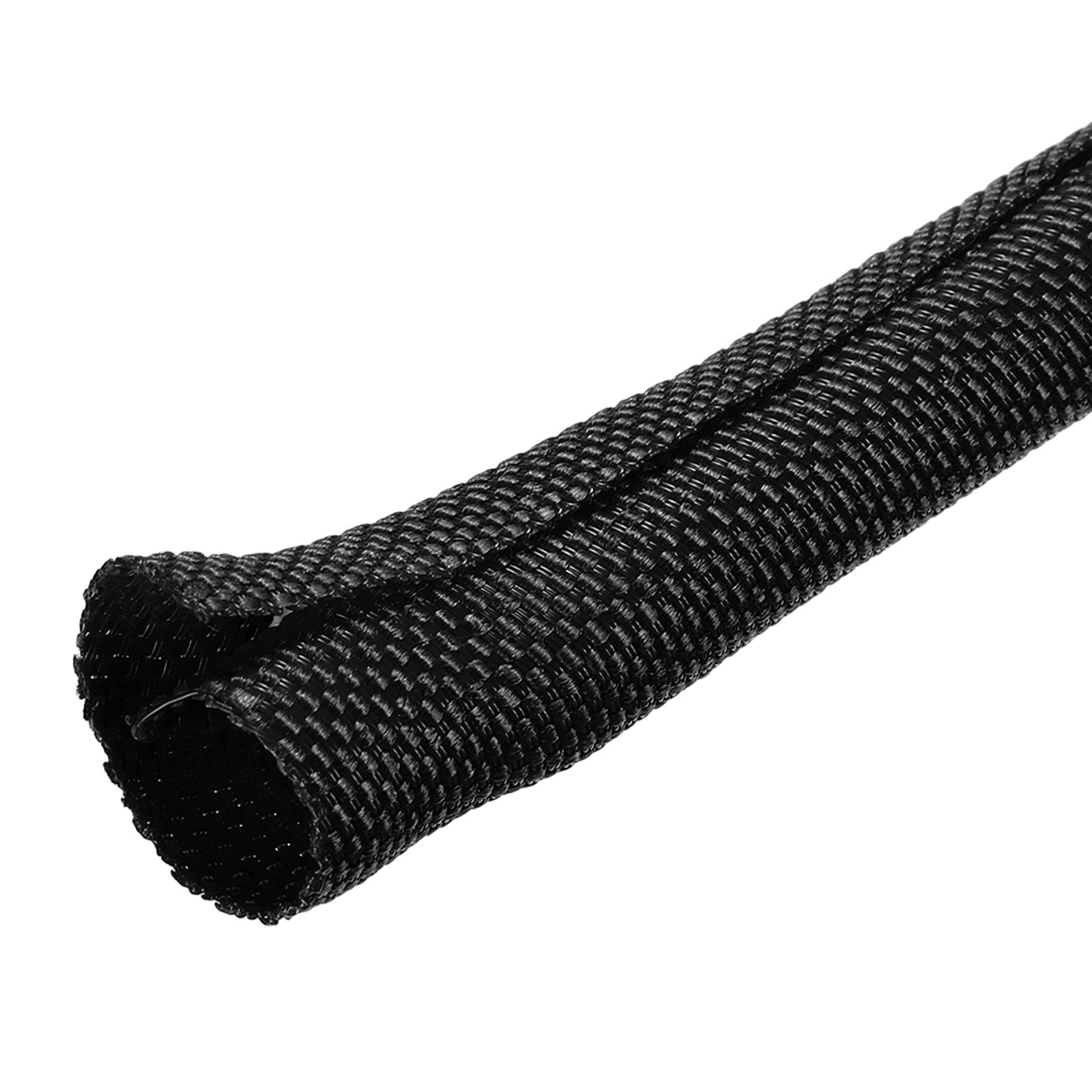 Wire Split Braided Cable Management Sleeve, Black (5/16" - 49 Feet)