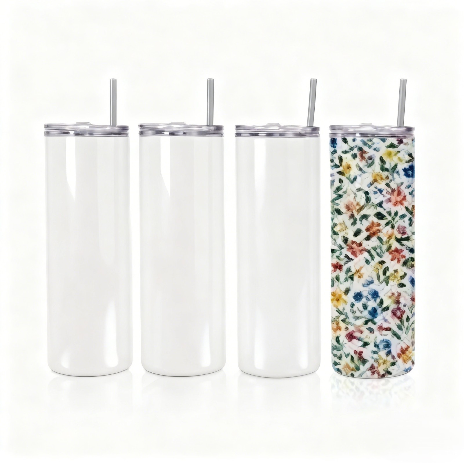 25pcs 20oz Straight Sublimation Blank Skinny Tumblers Stainless Steel Insulated