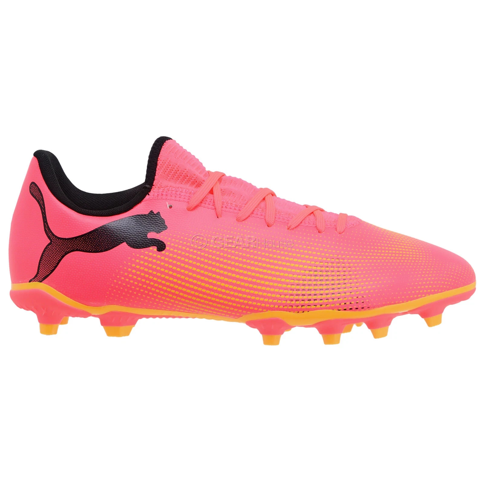 PUMA Future 7 Play FG/AG 107723-03 Mens Size 8 Black Sunset Glow Soccer Cleats