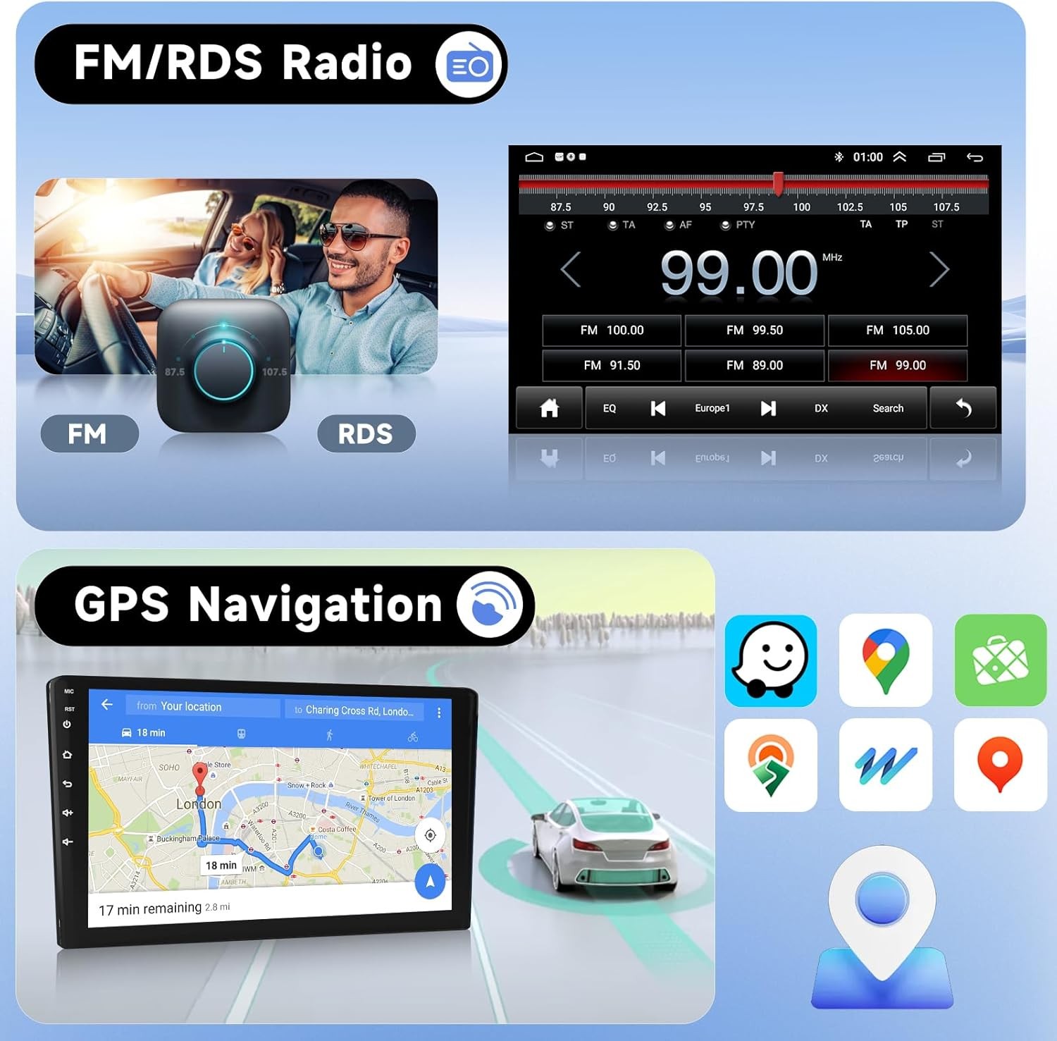 10.1” For 2008-2016 Chrysler Town & Country Carplay Android Car Radio Stereo GPS